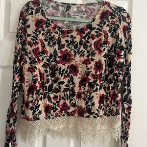 Divided floral sweater